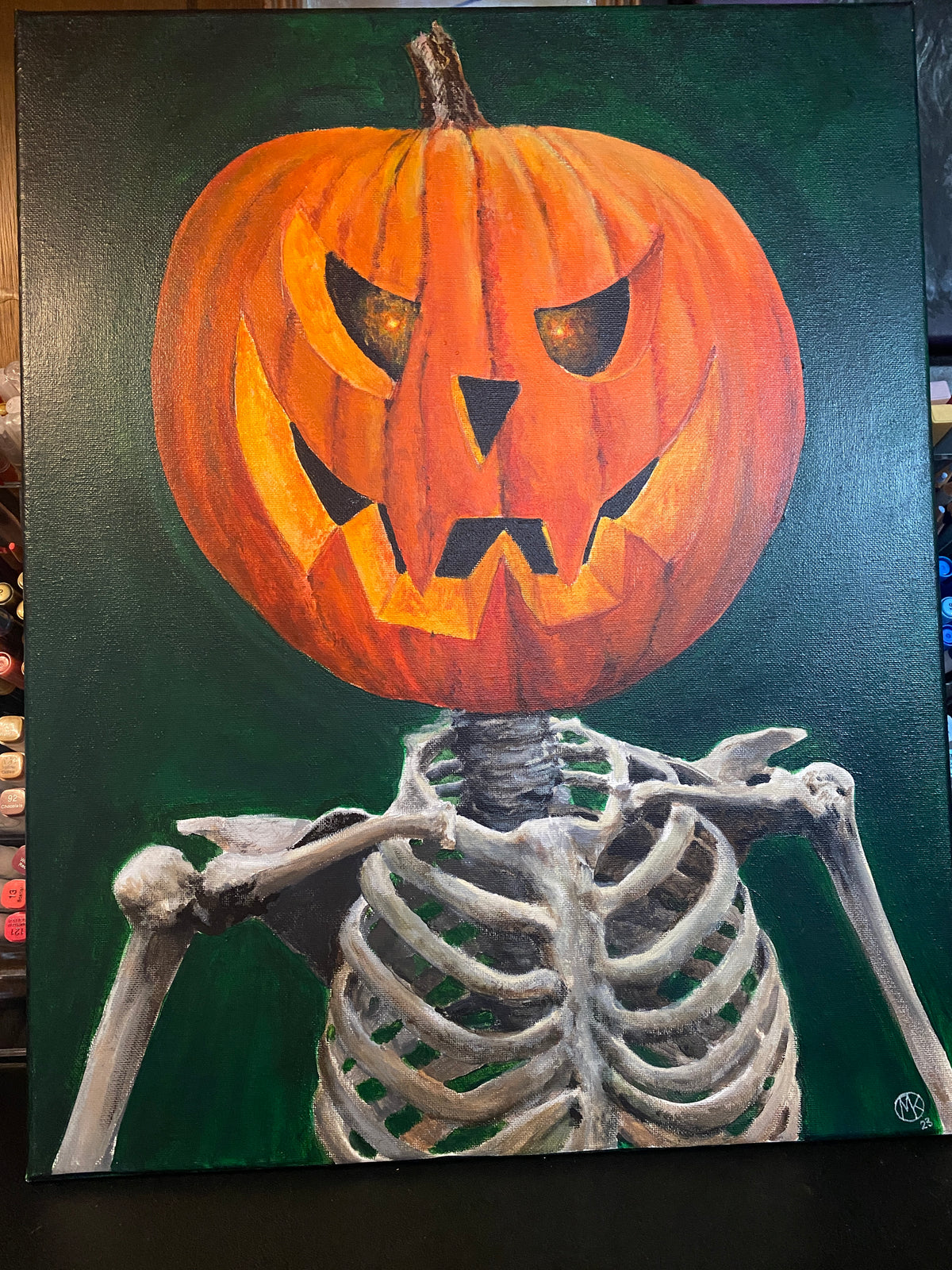 "Ribsey Bonez" Original Acrylic Painting 16"x20"