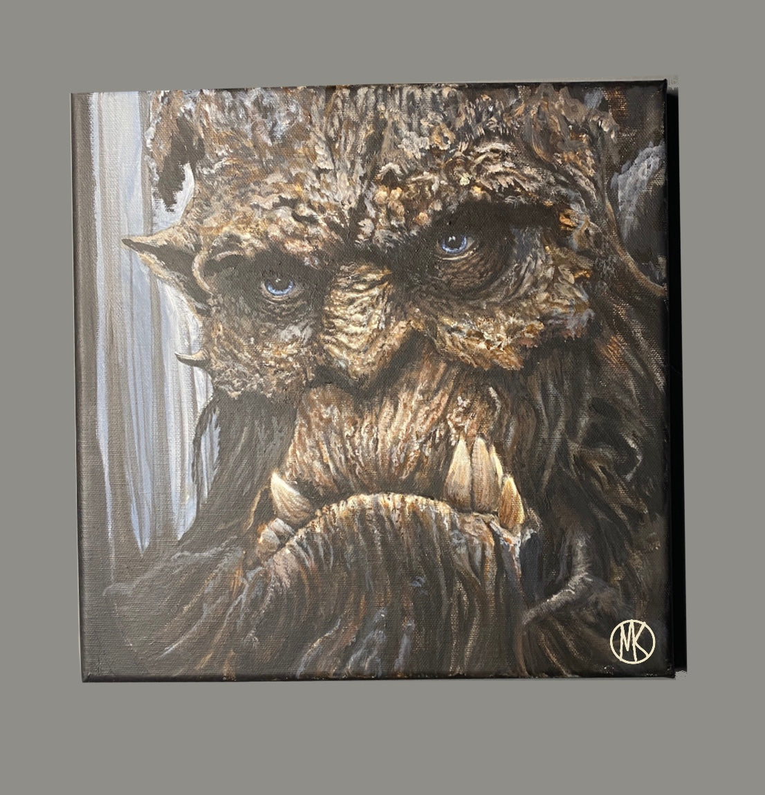 "Oakheart" 12"x12" Original Acrylic Painting - Portraits of Misfits and Miscreants