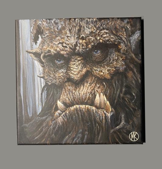 "Oakheart" 12"x12" Original Acrylic Painting - Portraits of Misfits and Miscreants