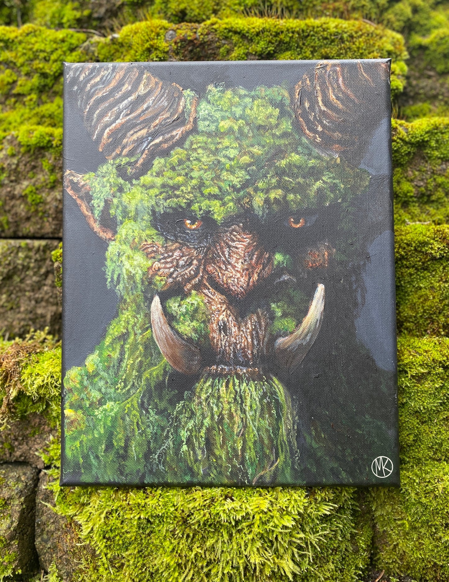 "Bogtusk" 11"x14" Original Acrylic Painting - Rune Vale