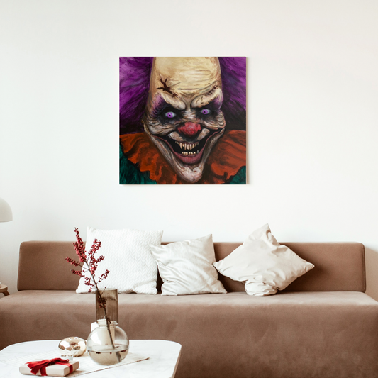 20"x20" Original Acrylic Painting - "Chester" - Portraits of Misfits and Miscreants - Clown Series One