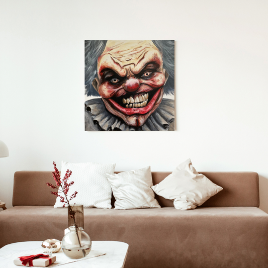 20"x20" Original Acrylic Painting - "JoJo" - Portraits of Misfits and Miscreants - Clown Series One