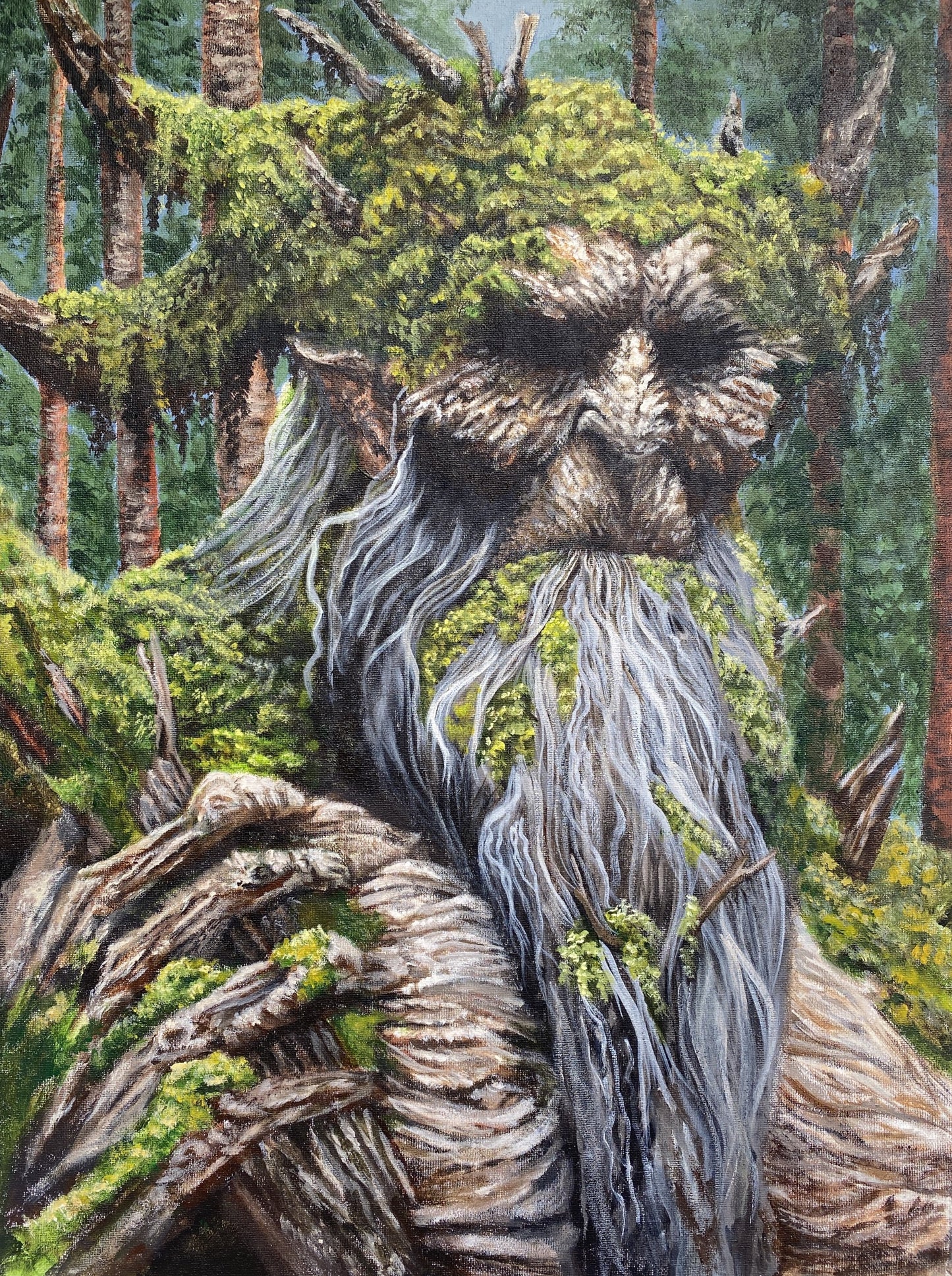 "Eldranok, the GreenFather" 18"x24" Original Acrylic Painting