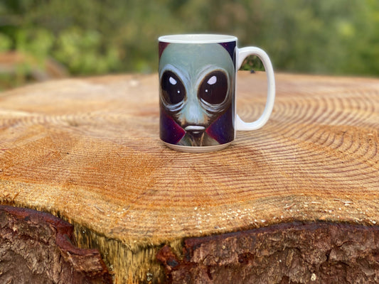 15 oz Ceramic Coffee Mug - Portraits of Misfits and Miscreants - "L3N1" the Alien