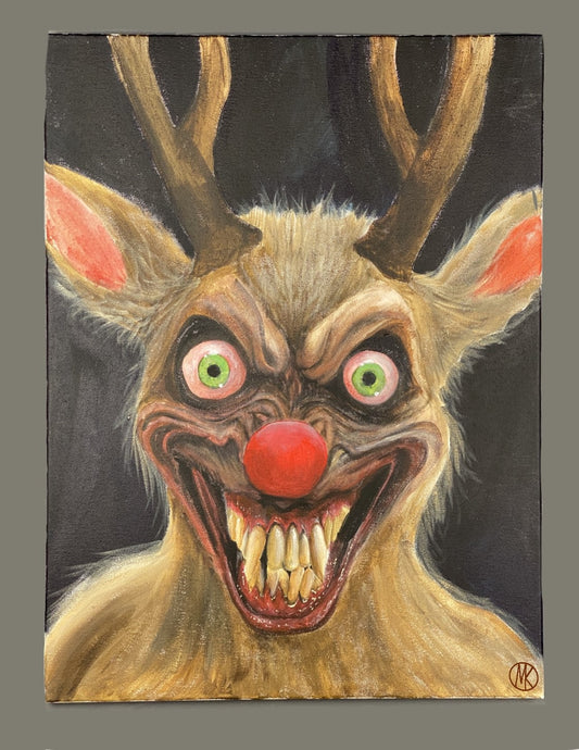 "Rudolph" 18"x24" Original Acrylic Painting - Portraits of Misfits and Miscreants