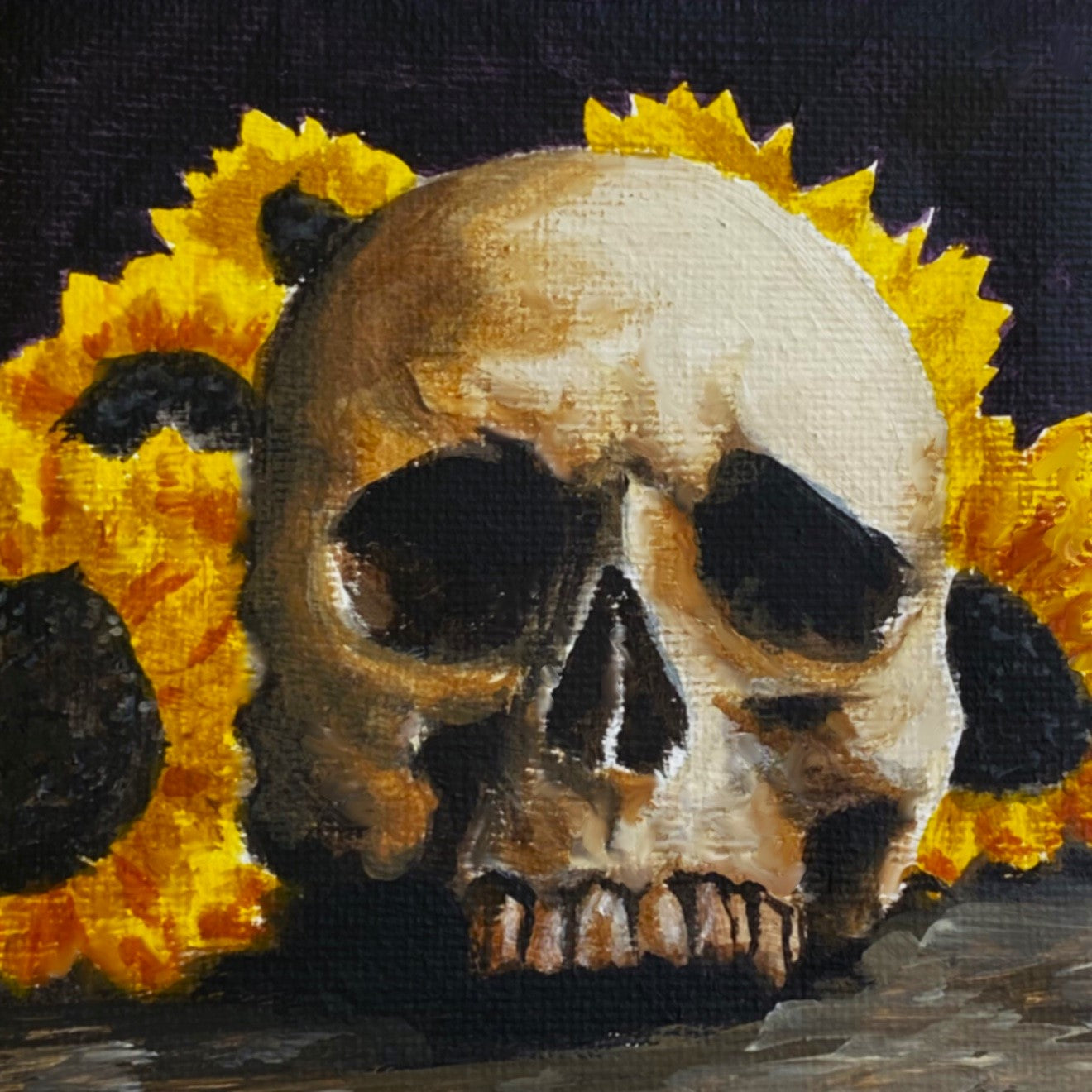 "Skulls and Sunflowers" Art Print