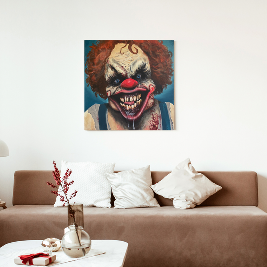 20"x20" Original Acrylic Painting "Dimples" - Portraits of Misfits and Miscreants - Clown Series One