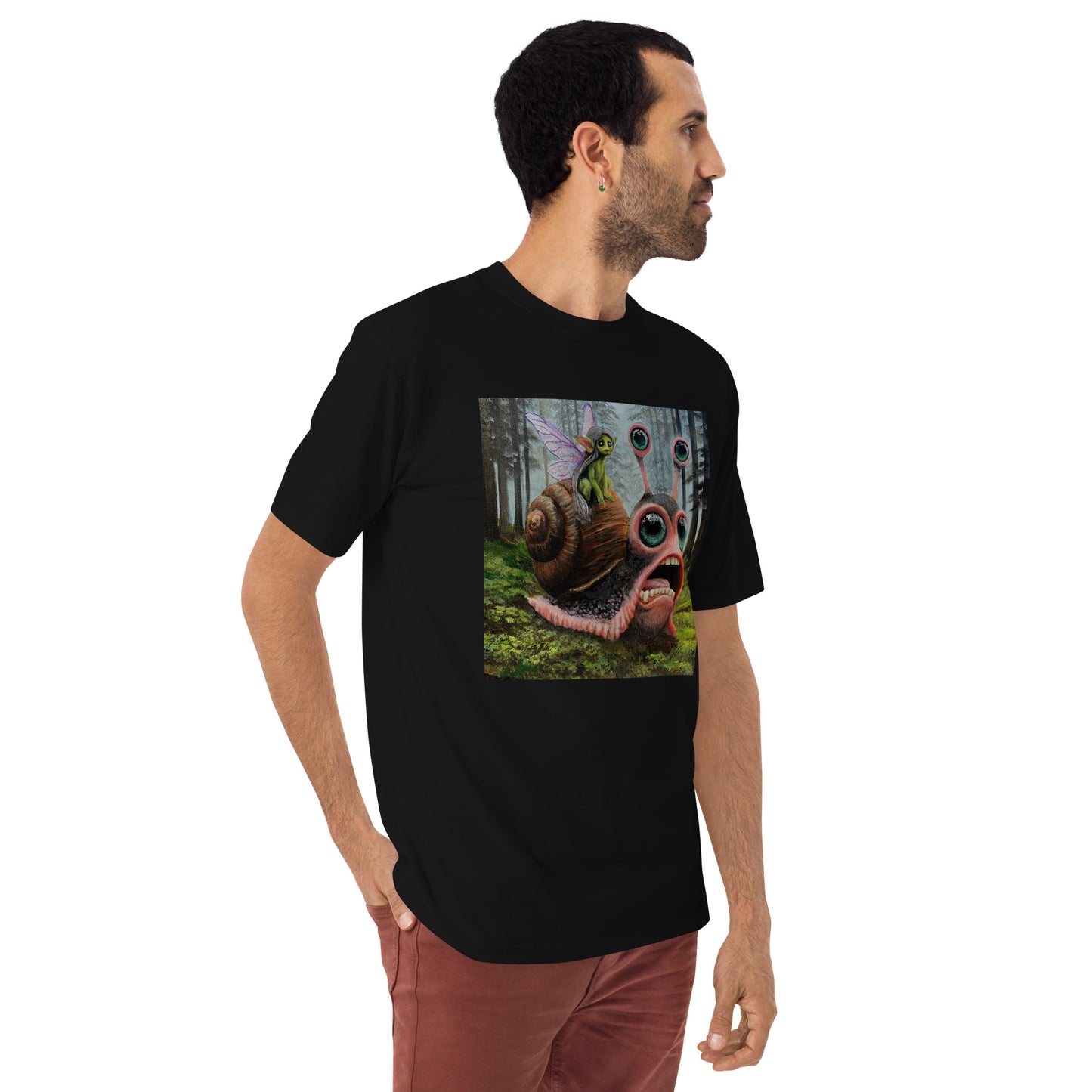 "Flutterleaf and Slimefoot" Men’s premium heavyweight tee