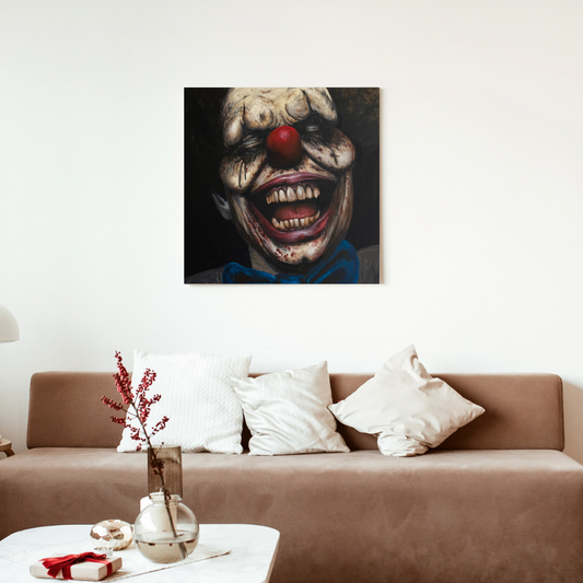 20"x20" Original Acrylic Painting - "Milo" - Portraits of Misfits and Miscreants - Clown Series One