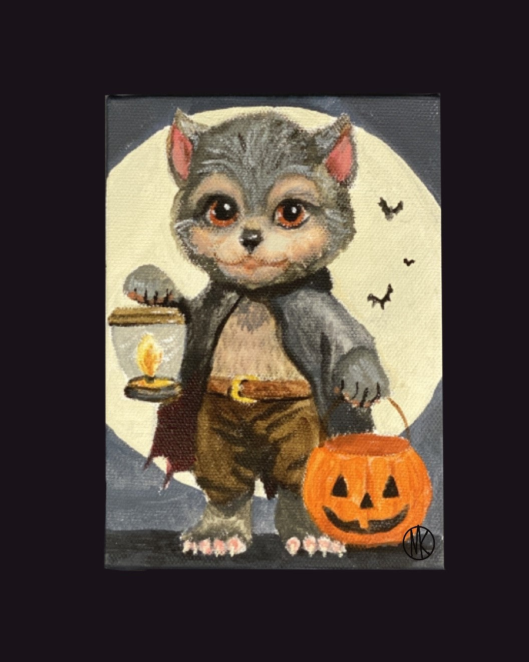 "Remus the Werewolf" 5"x7" Original Acrylic Painting - Trick-or-Treat Edition