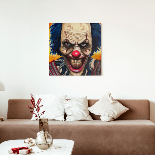 20"x20" Original Acrylic Painting - "Shaky Cupps" - Portraits of Misfits and Miscreants - Clown Series One